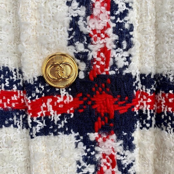 NWT Gucci tweed check-print jacket Size 42 - Picture 12 of 16